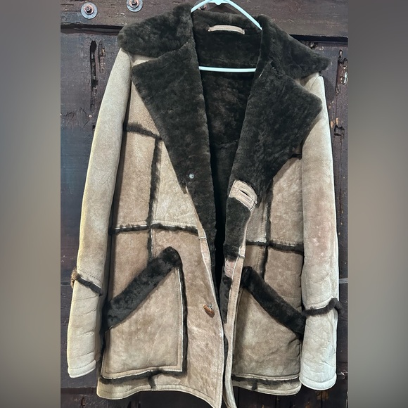 Matterhorn Napa CA 70s VTG Real Shearling Fur Mens Western Sheepskin Barn Coat - Picture 2 of 16